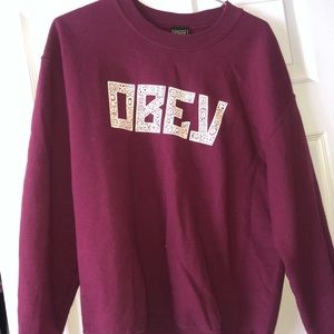 Maroon Obey Sweatshirt with lace detailing
